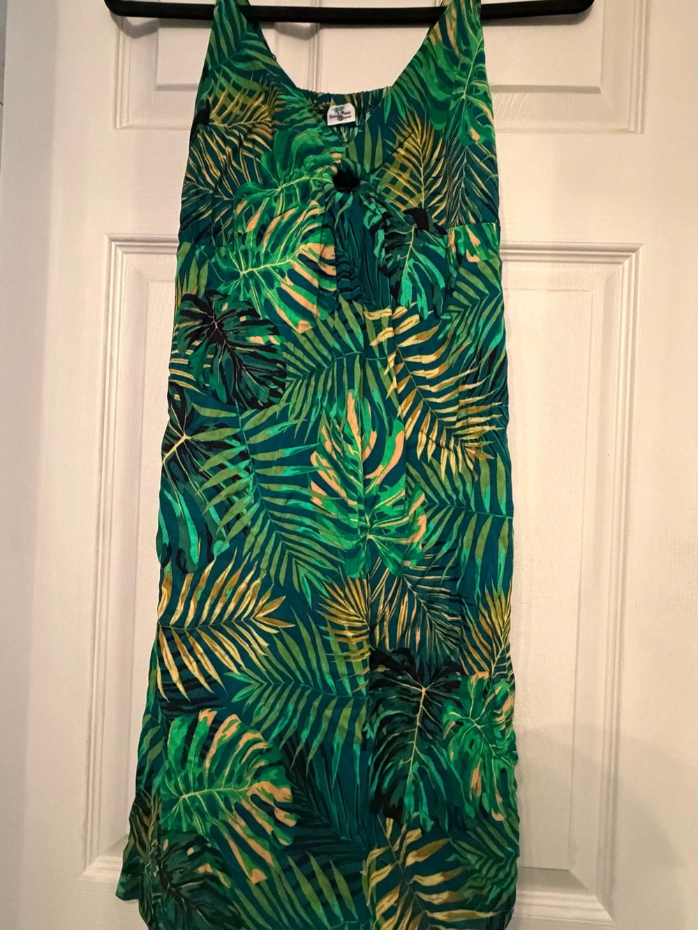 Swell Green Tropical Leaf Tie-Front Midi Dress